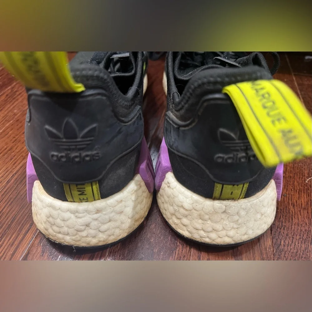 Adidas NMD R1 Core Black Shock Joker Purple Men’s Sz 12 Sneaker Running Shoe